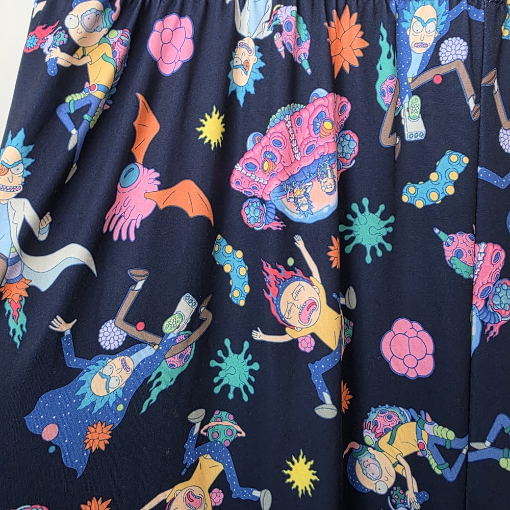 Rick and Morty Lounge Pajama Pants Blue Graphic Joggers Size XL - Picture 4 of 11